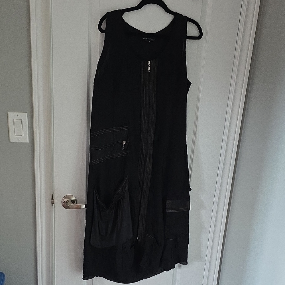 Jean Marc Philippe Black Midi Dress with Pockets